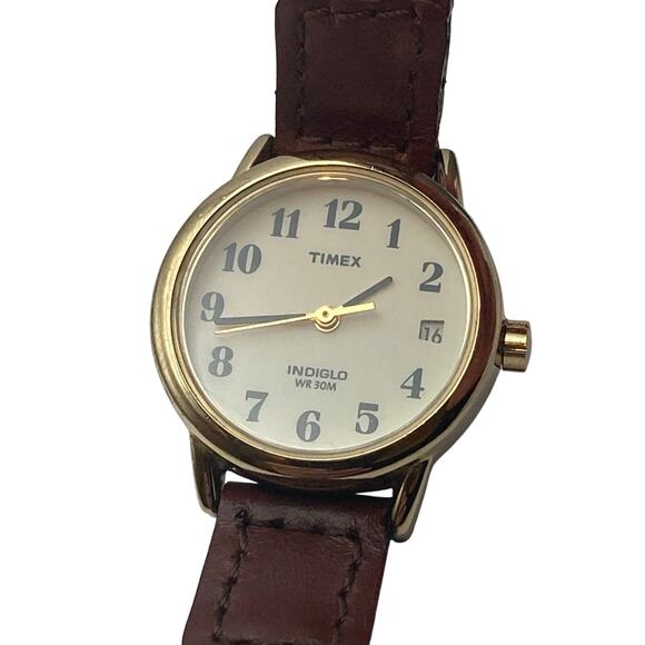 Timex Indiglo Ladies Watch 25mm - New Braided Leather Band -New Battery - WR 30m - Picture 1 of 9